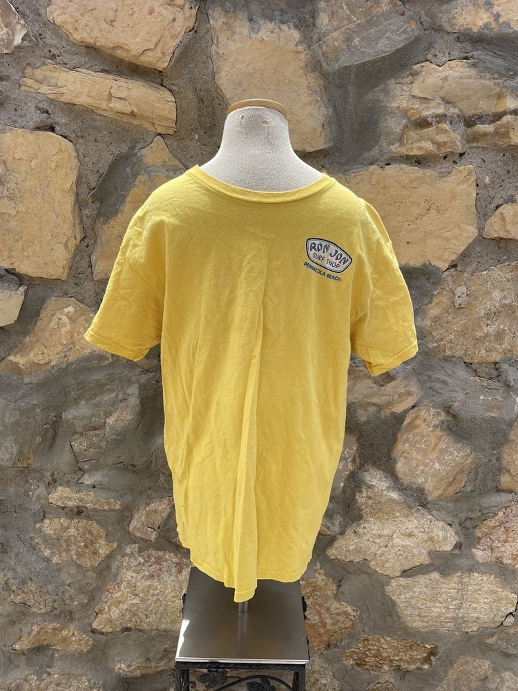 Y2K Ron Jon Surf Shop T-Shirt Mens Size L Short Sleeve Pensacola Beach Yellow