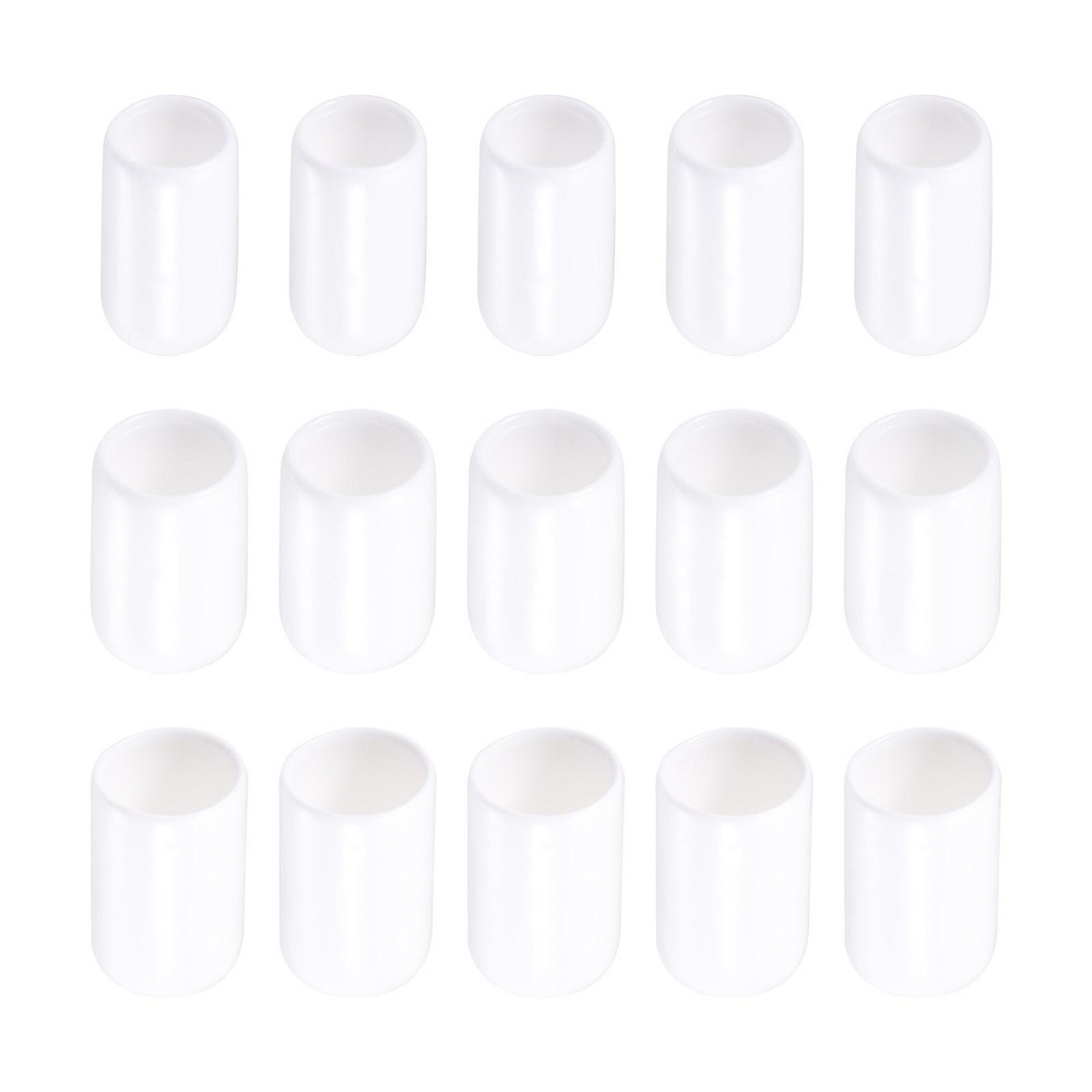 Rubber Screw Thread Protector Caps 9/32 3/8 1/2 Inch ID White 30 Pack