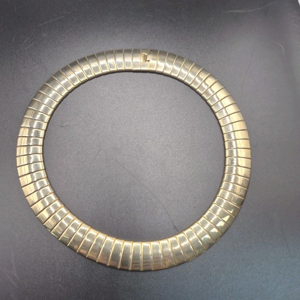 VTG Gold Tone Omega Collar Necklace