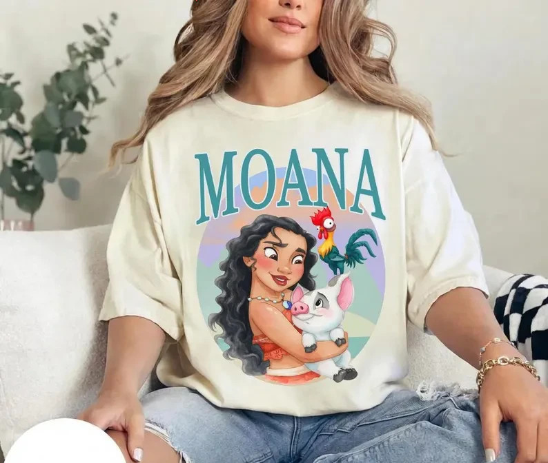 Vintage Moana Hei Hei & Pua Tropical Sunset Shirt, Wayfinder Graphic Tee