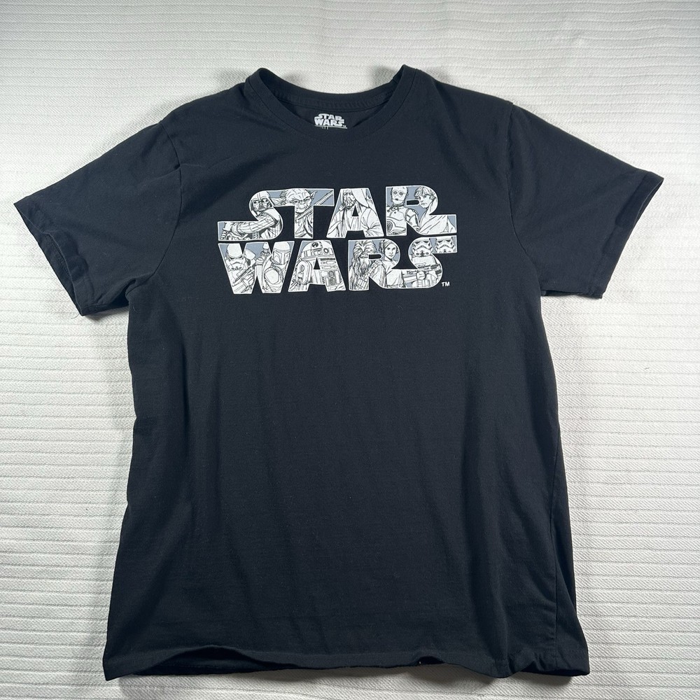 Star Wars Graphic T-Shirt Men’s Size Large Black Sci-Fi Movie Tee