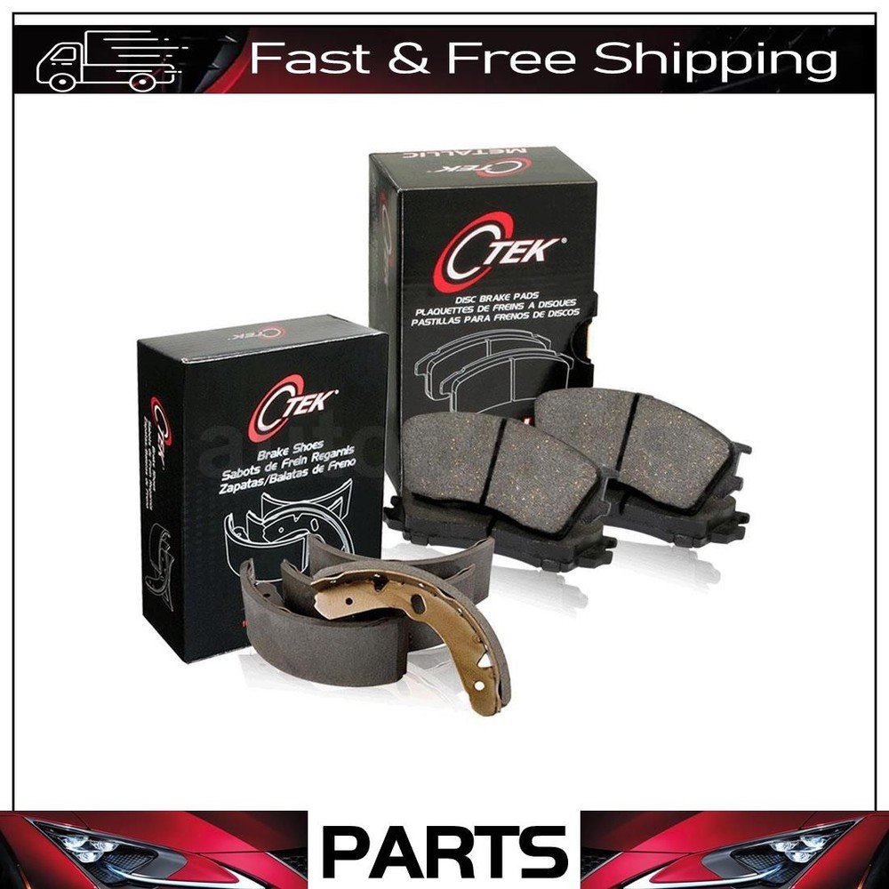 2009-2017 Jeep Compass Front & Rear Disc Brake Pads & Drum Shoes Set 2pcs