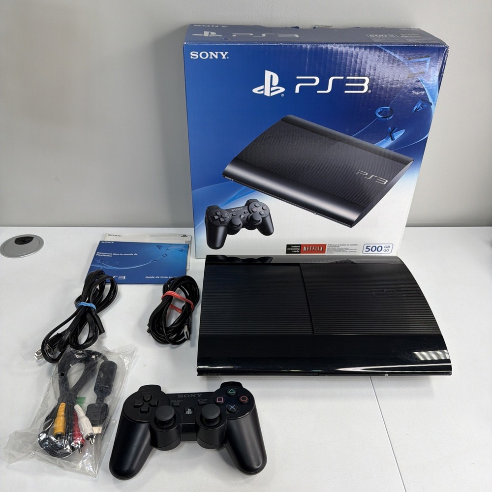 PlayStation 3 PS3 Super Slim 500GB Console CECH-4301C With Box READ