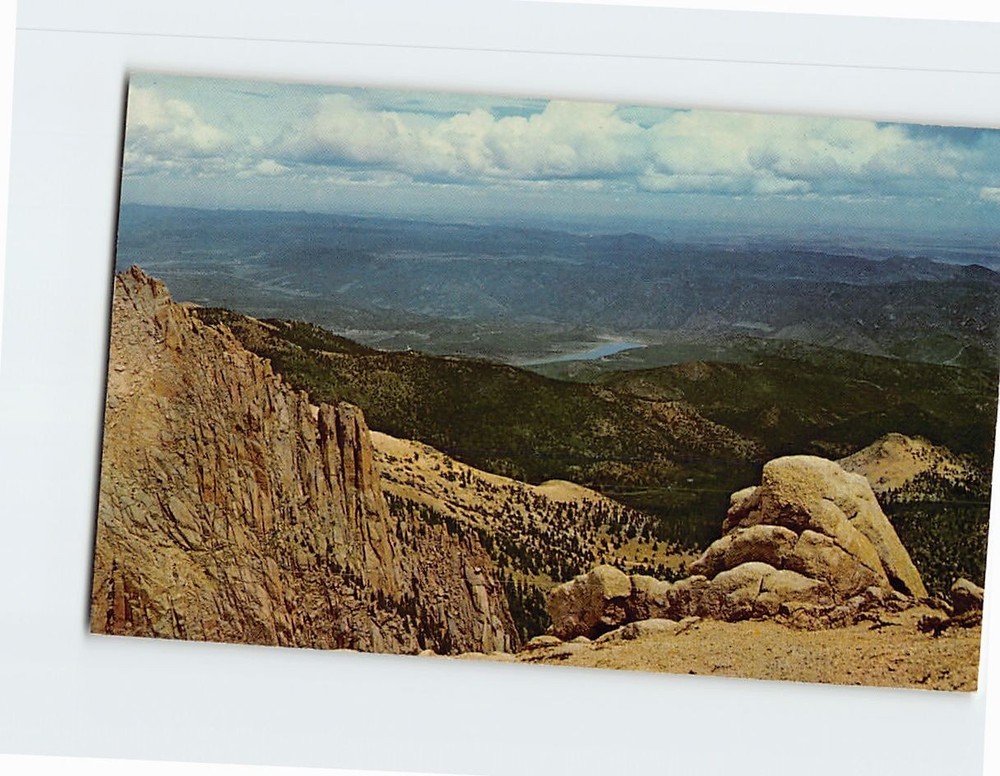 Postcard Valley View from Bottomless Pit Pikes Peak Colorado USA