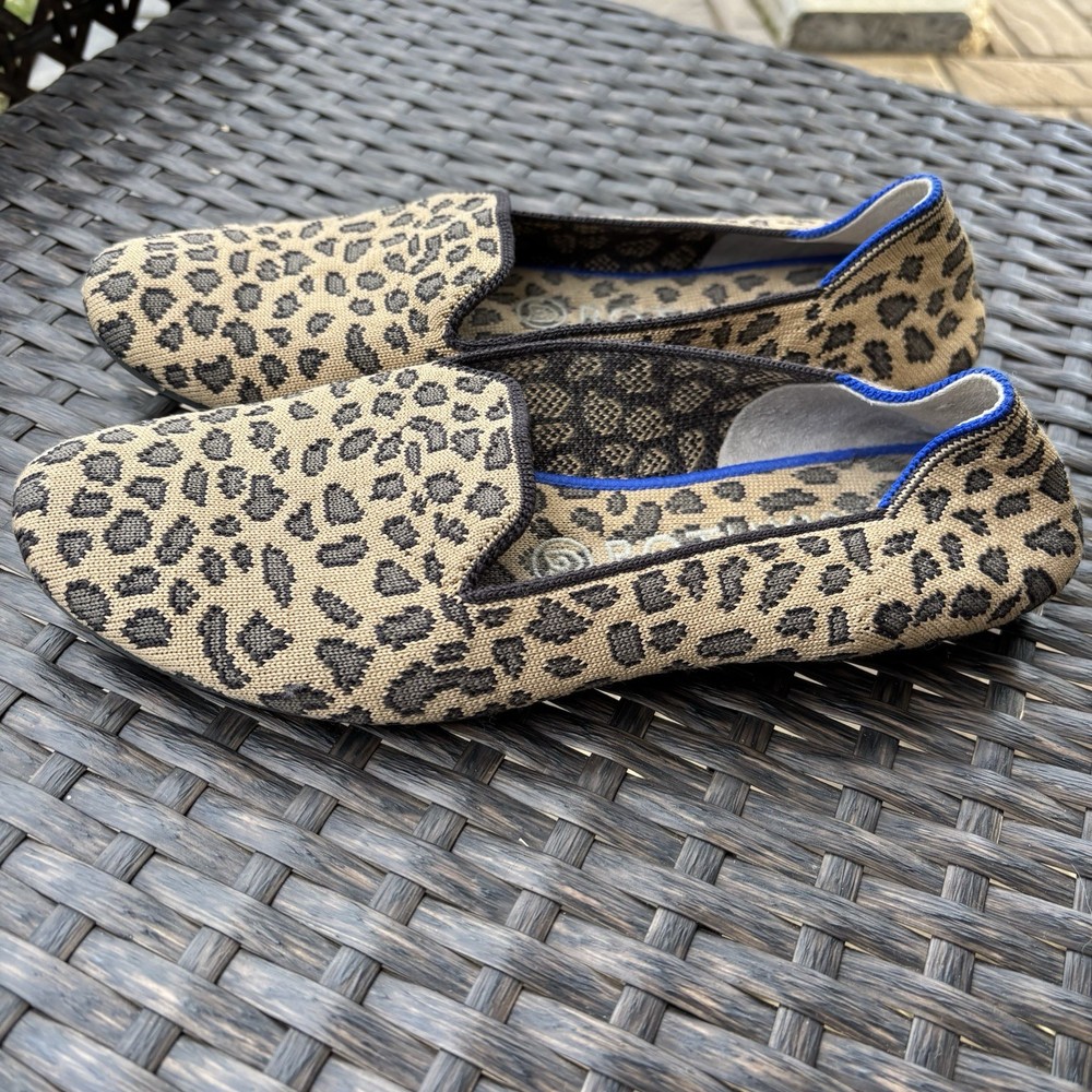 Rothy's Sz 8 The Loafer Spotted Leopard Print  Women's Flat Slip On