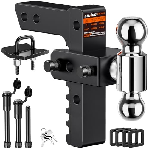 2 Inch Receiver Heavy Duty Aluminum Trailer Hitch with Tri-Ball Mount