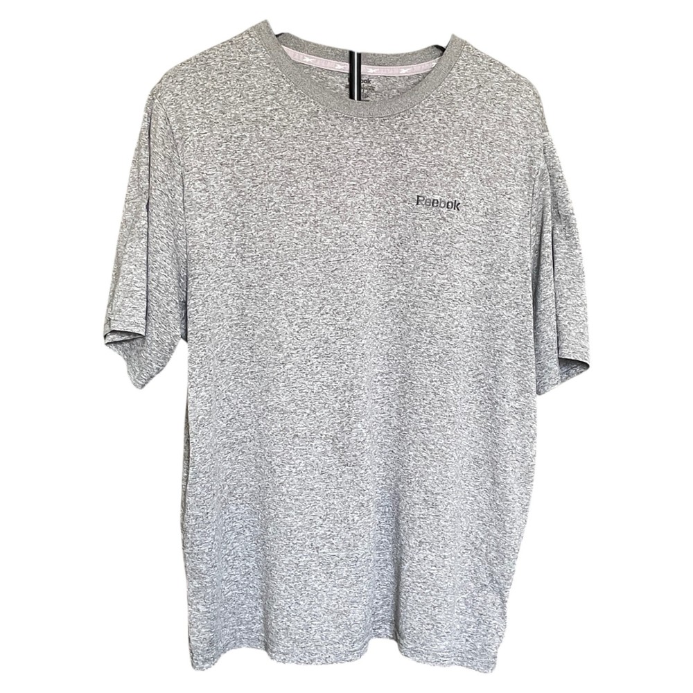 Reebok Men's XL Gray Athletic T-Shirt Short Sleeve Logo Tee Excellent Condition