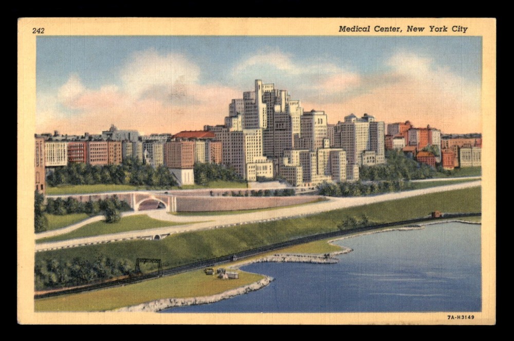 Medical Center New York City NY Postcard Linen UNP