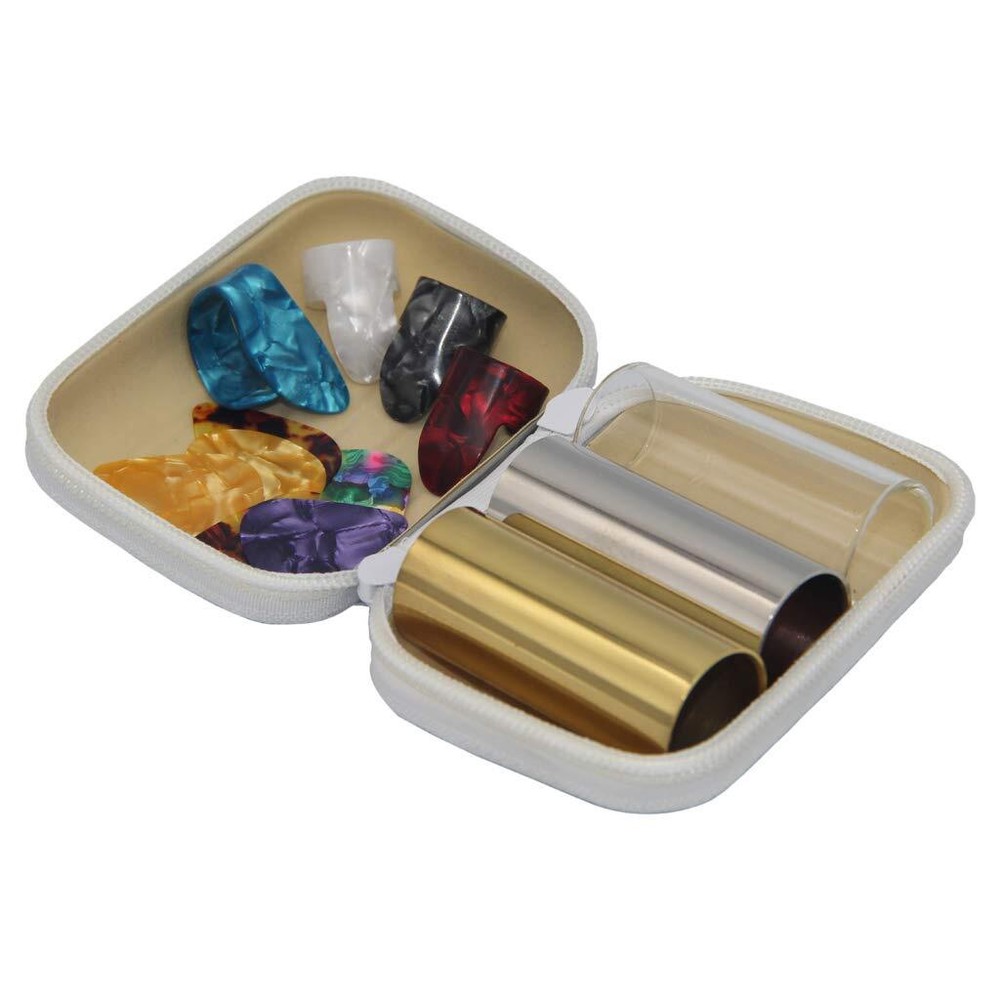SUNLP 3 Pieces Medium Guitar Slides (Include 2 Colors Stainless Steel, 1 Piec...