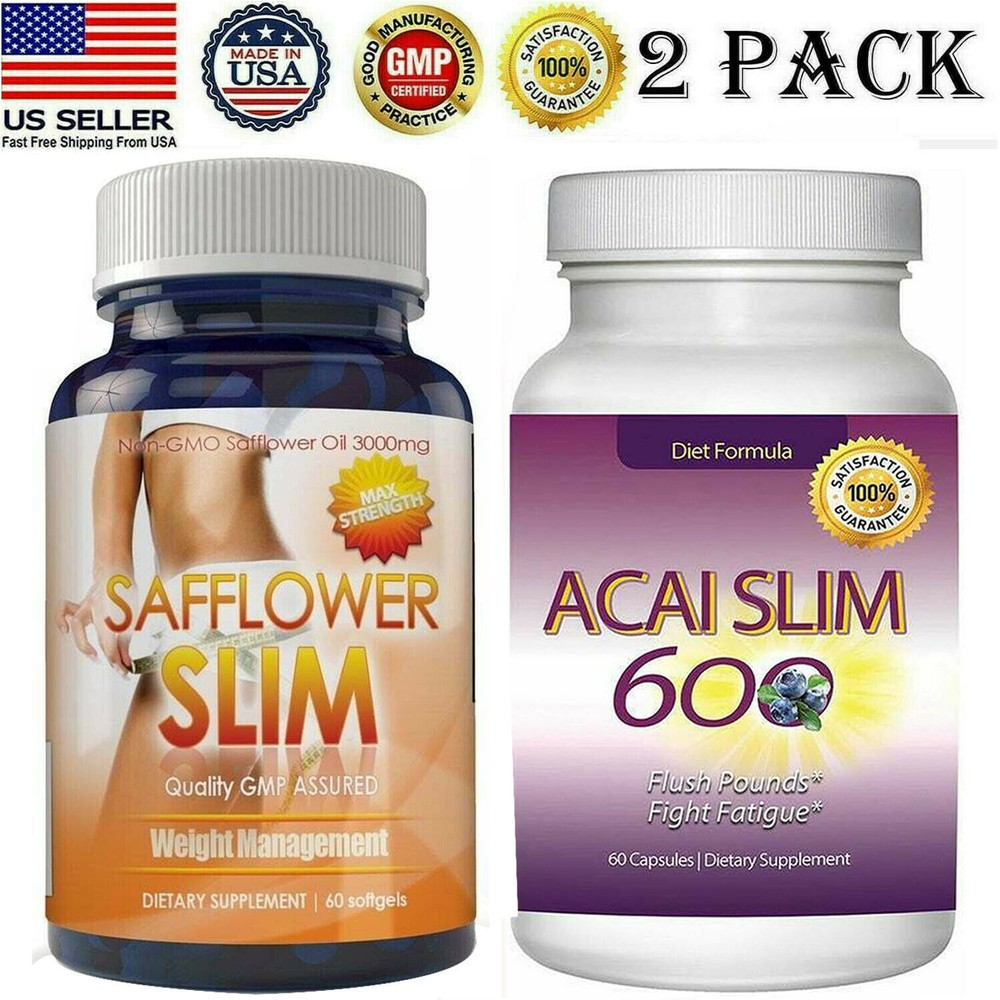 Safflower Oil Slim Softgels & Acai Berry Weight Management Dietary Supplements-image
