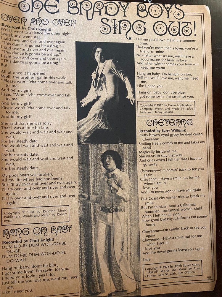 Brady Bunch Barry Williams Christopher Knight Full-Page Vintage Memorabilia Collectible Clip