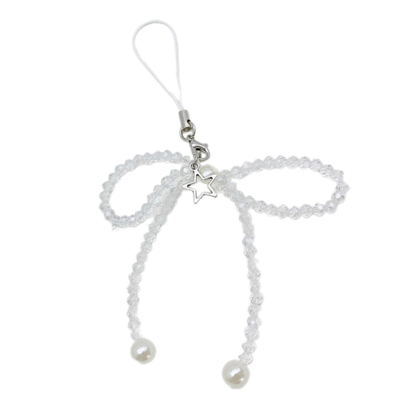 Delicate Crystal Butterfly Bowknot Keychain for Phone Bag Accessory