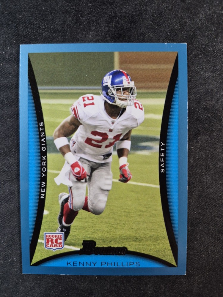 2008 Bowman #270 Kenny Phillips Blue #/500 RC Giants Football Card The U