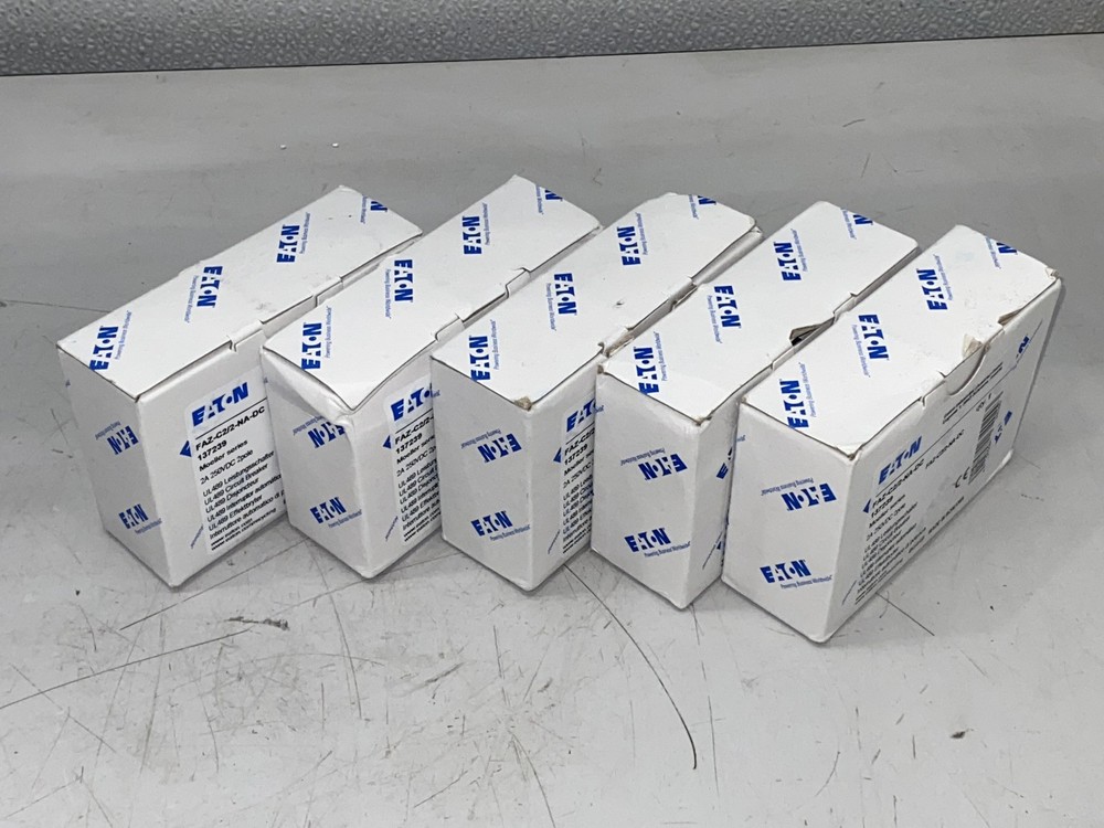 Lot of (5) Eaton FAZ-C2/2-NA-DC UL489 / UL1077 DIN Rail Miniture Circuit Breaker