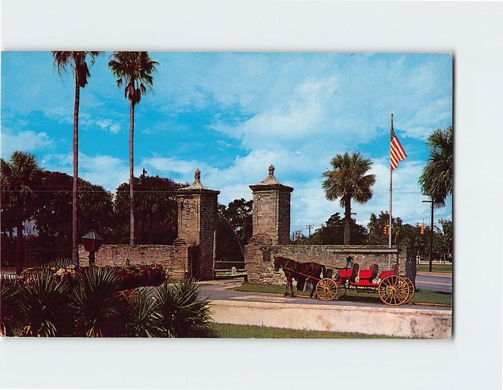 Postcard The Old City Gate St. Augustine Florida USA