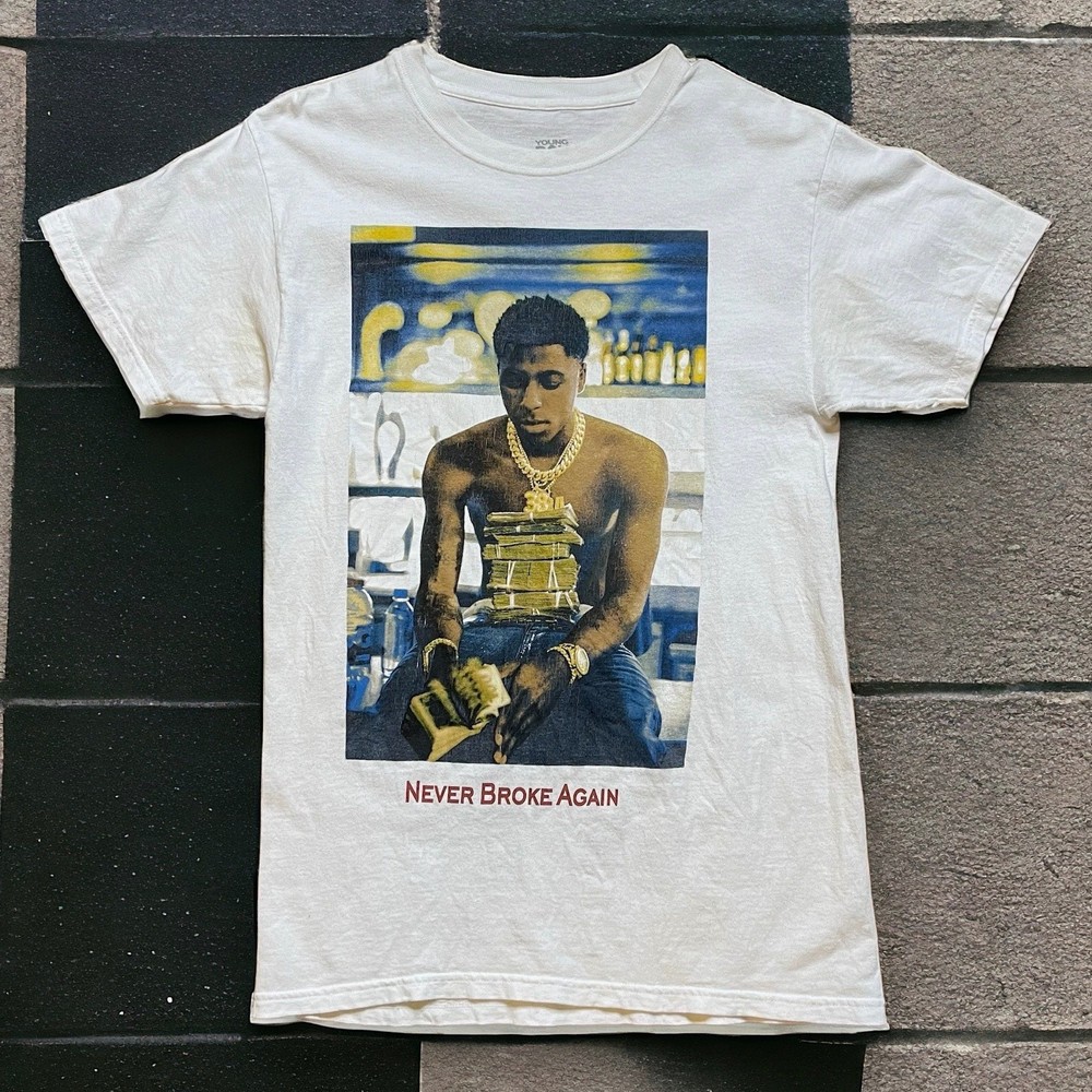 NBA YoungBoy Never Broke Again T-Shirt Hip Hop Rap Streetwear Clubwear Size S