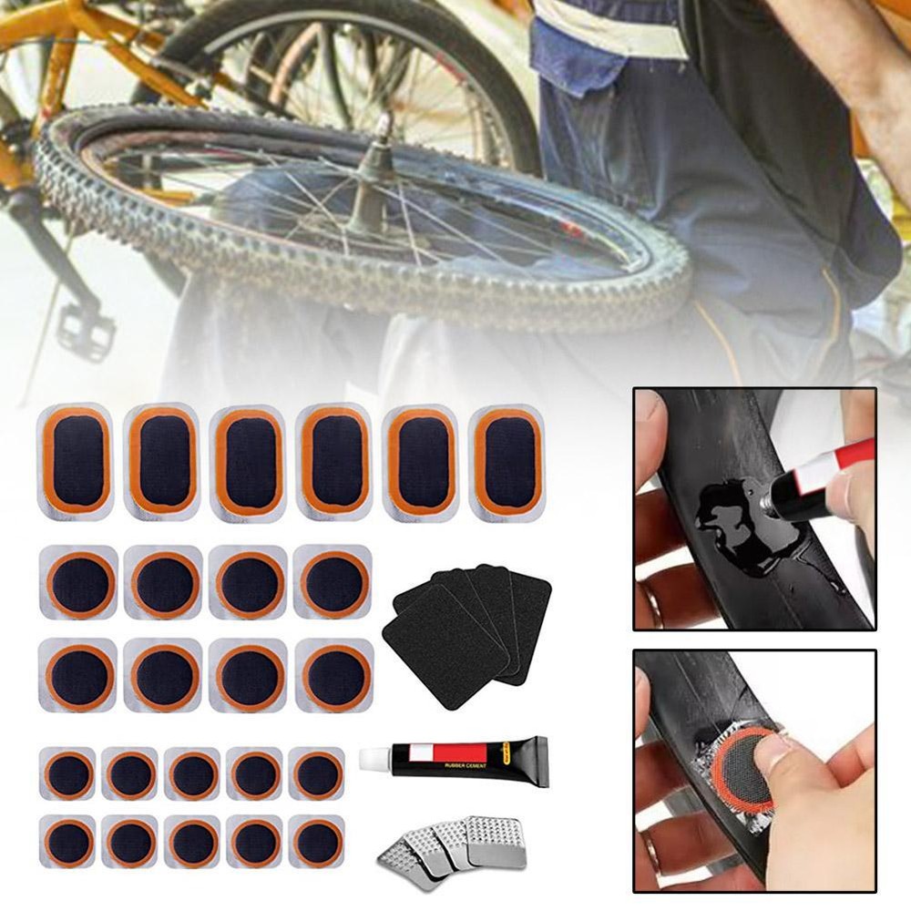 Bicycle Tube Puncture Repair Kit with Glue & Tools for Bike Inner Tire