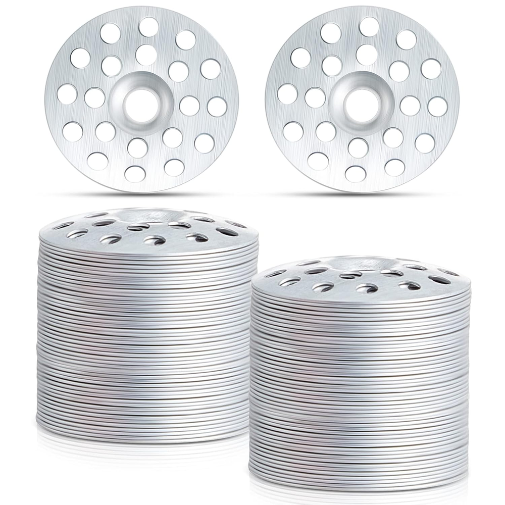 200 Pcs 1 Inch Zinc Plated Plaster Washers Metal for Screws Profile Flat Ceiling