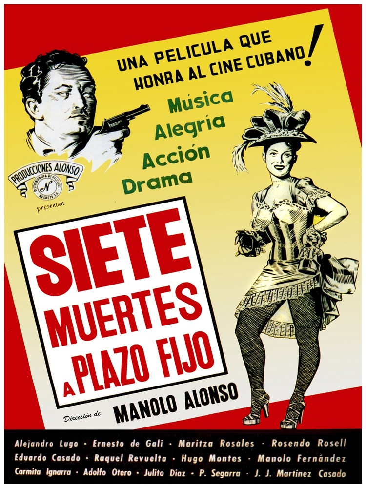 4999.Siete muertes a plaza fijo.cuban film.POSTER.decor Home Office art