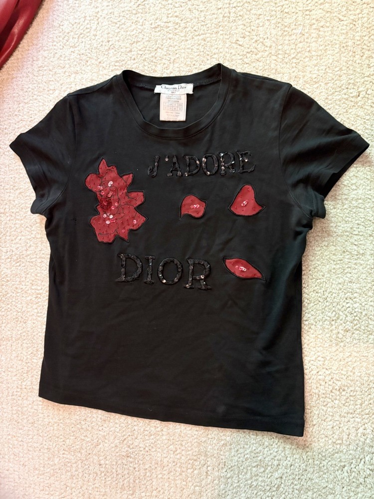 Authentic Christian Dior Vintage J’adore Dior Embroidered Tee