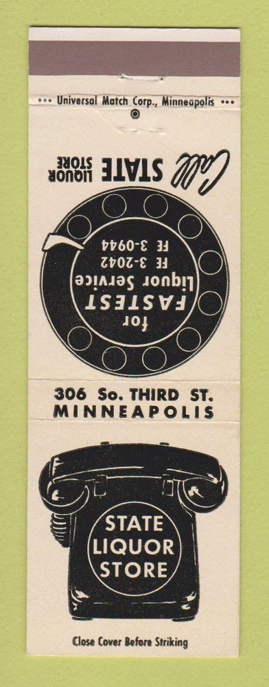 Matchbook Cover - State Liquor Store Minneapolis MN