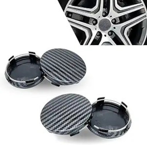 4 PCS Car Wheel Center Caps, 60MM/2.36In OD 56MM/2.2In ID, Snap-in Vehicle Rim H