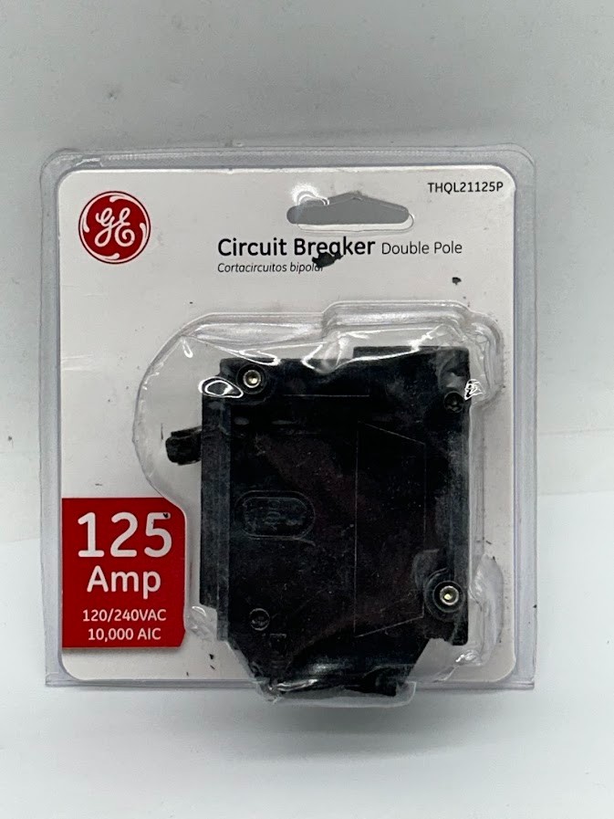 GE THQL21125P 125 Amp Double Pole Circuit Breaker 120/240VAC 10,000 A/C