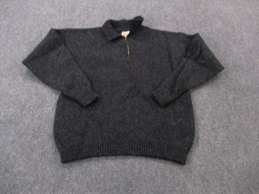 Vintage Woolrich Jacket Mens M Gray Wool Blend Pullover Sweater USA Made