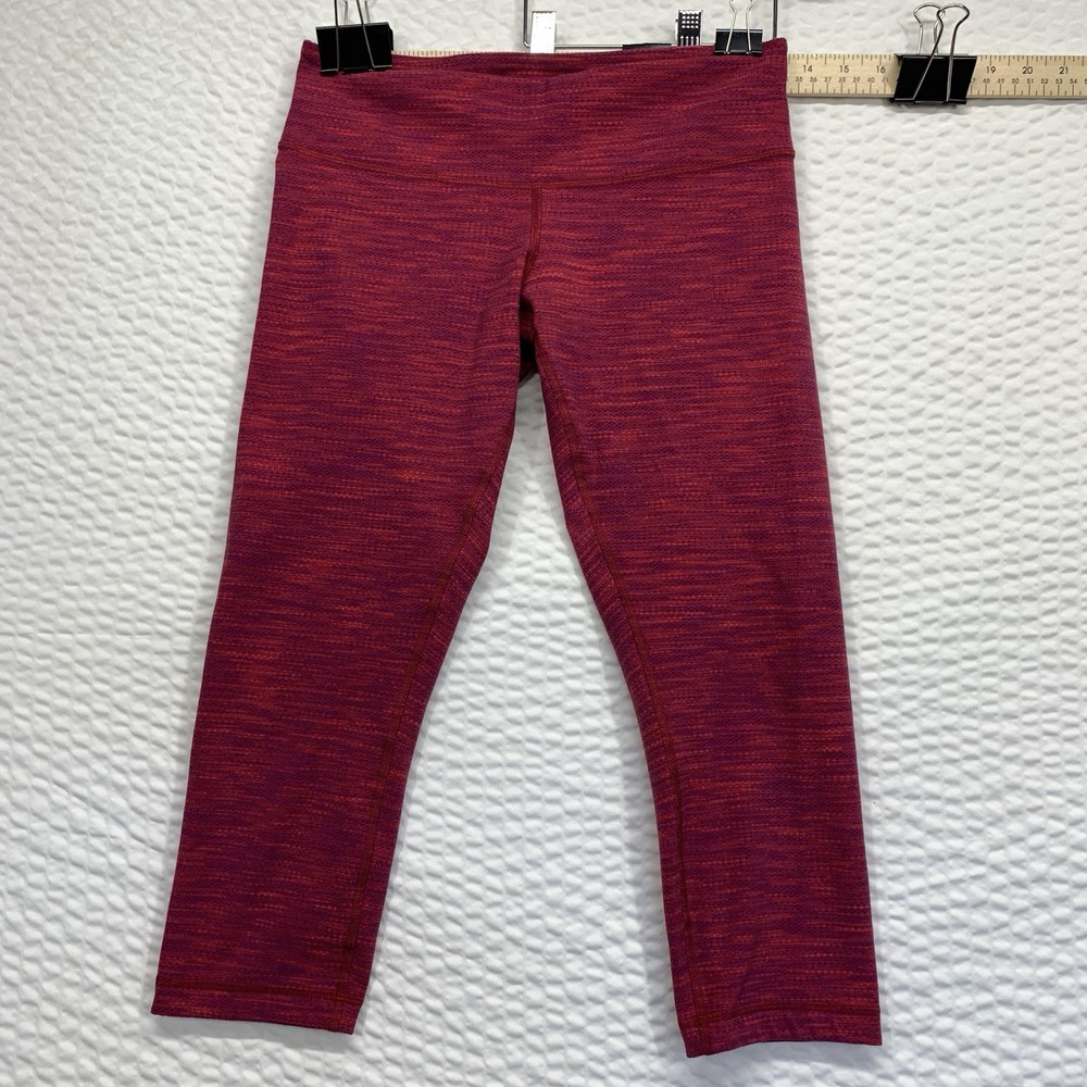 Lululemon Wunder Under Crop II Diamond Jacquard Leggings Bumble Berry Women’s 6