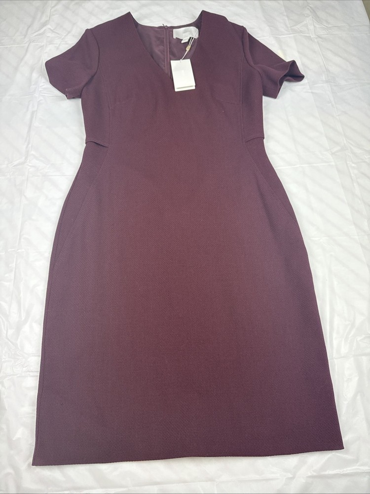 Hugo Boss $575 Tag Dipela Red Woven Crew Neck Dress