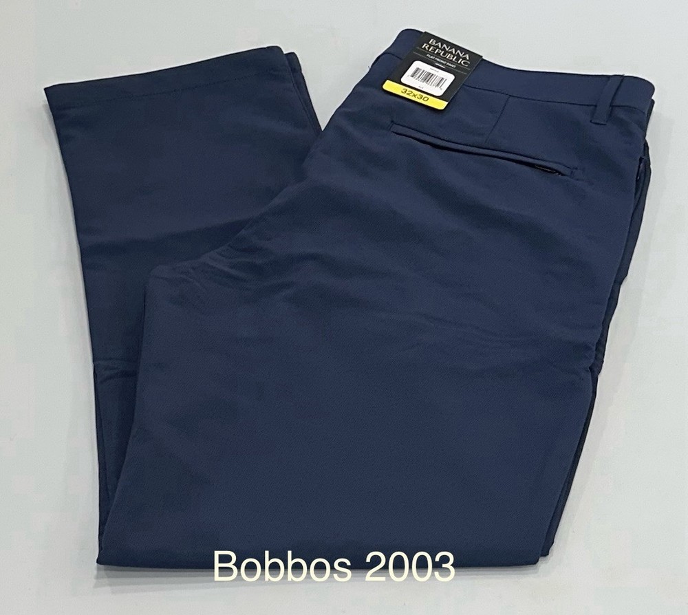 Banana Republic Men's Slim Fit Flat Front Pants, Blue, Size 32X30