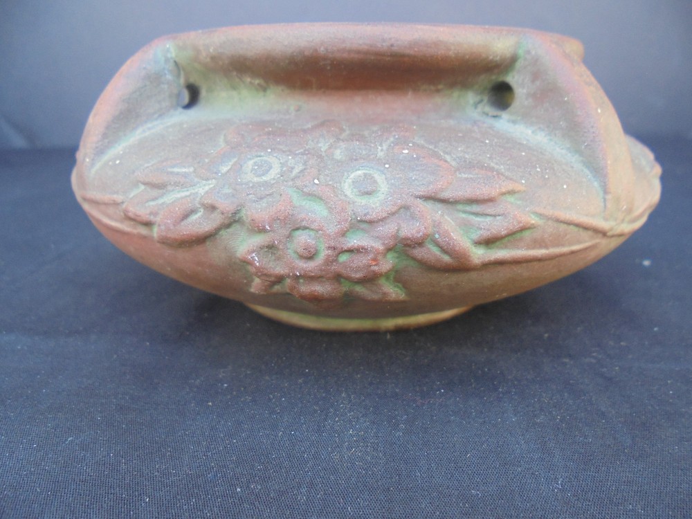 Antique Arts Crafts Peters & Reed Moss Aztec Hanging Zane Ware Pottery Planter