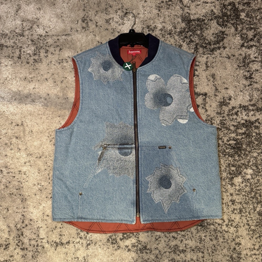 Supreme x Nate Lowman Bullet Flower Work Vest - LARGE (Spring/Summer 2022)