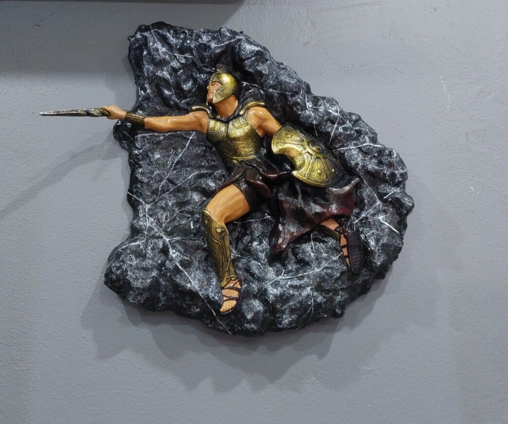 Achilles Warrior Greek Mythology Figure Charge Attack Fight Statue Spartan Fight-image