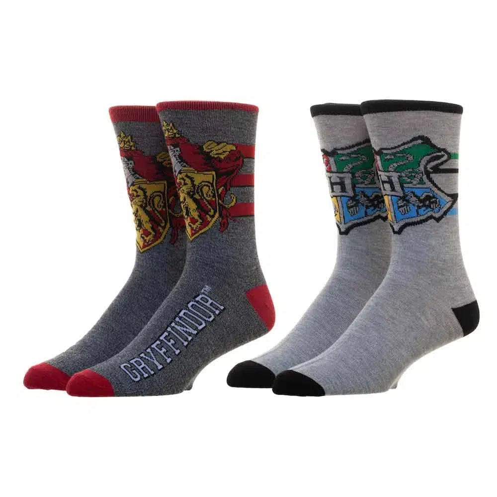 Harry Potter Gryffindor Crew Socks 2-Pack - Official Hogwarts House Merchandise by Bioworld