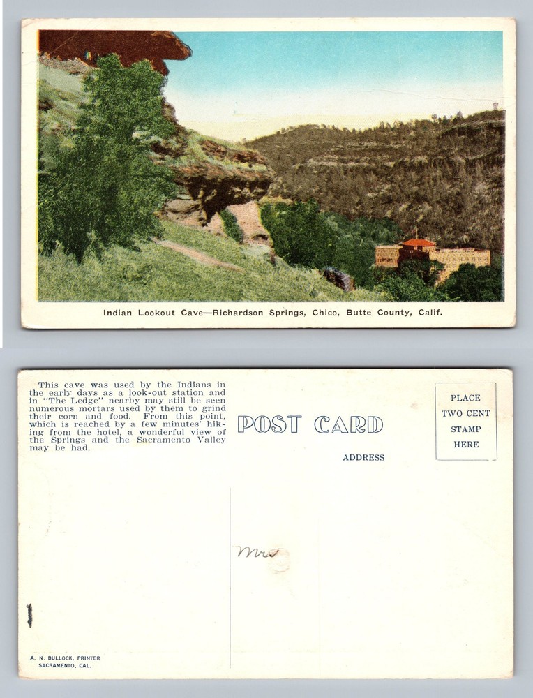 Chico, CA-California, Richardson Springs Lookout Cave Vintage Postcard
