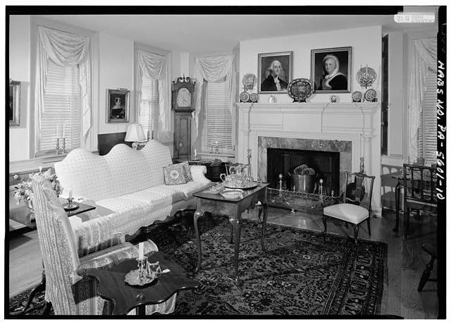 Photo:Historic Interior Parlor Living Room Fireplace Clock 1900s Photo