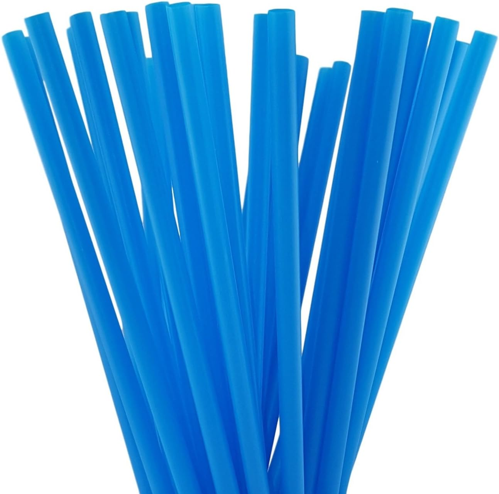 10 Inch Extra Wide Blue Drinking Straws - Pack of 250