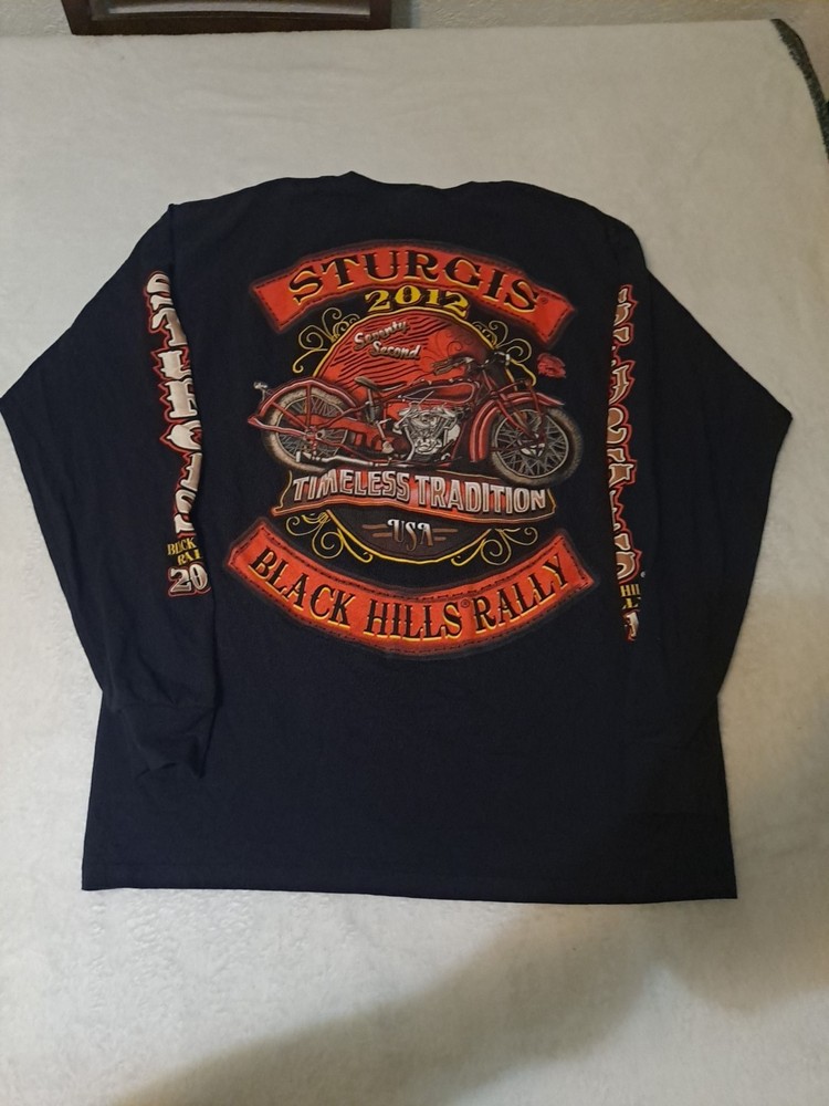 Sturgis Black Hills Rally 2012 Event Long Sleeve Men's Motorcycle Shirt Size XL