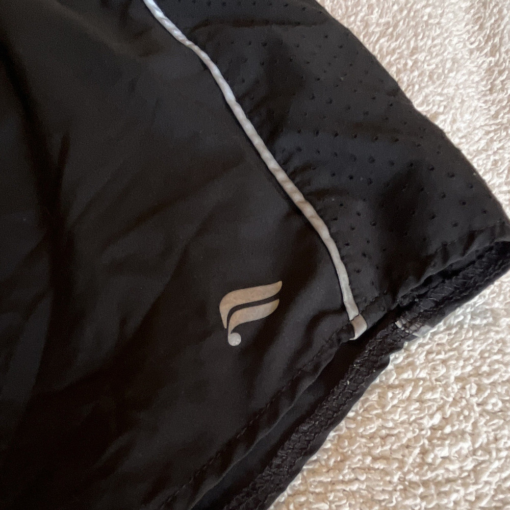 Fabletics women’s  L Black Athletic Shorts Mesh Panels Elastic Waist Drawstring