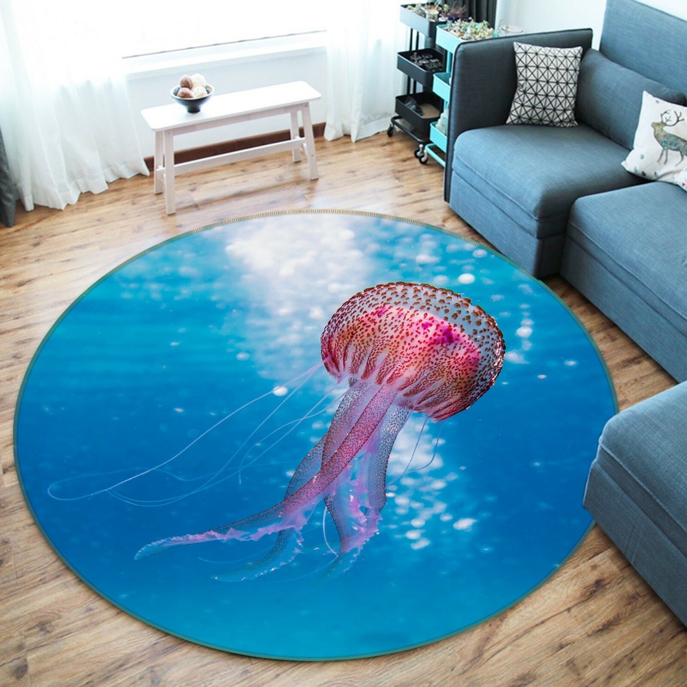 3D Transparent Jellyfish O1653 Animal Non Slip Rug Mat Elegant Photo Carpet Fay