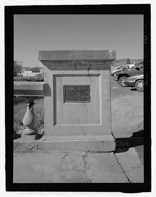 Detail view of the bridge dedication plaque - A Canal Bridge, Spanning the A