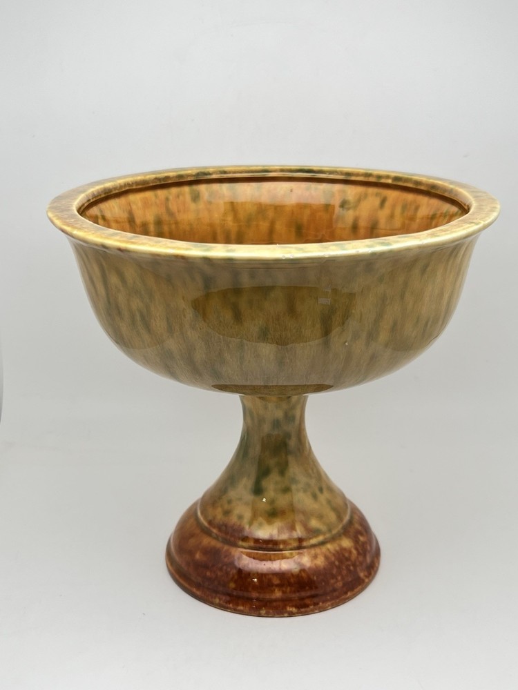 Vintage Haeger Pottery Pedestal Planter Vase Drip Glaze 7.5”Tall X 8.25”D MCM