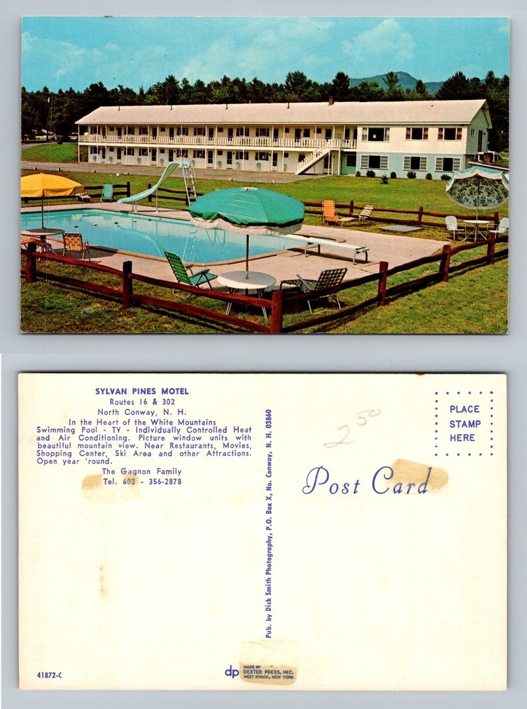 North Conway, NH-New Hampshire, Sylvan Pines Motel & Pool Vintage Postcard