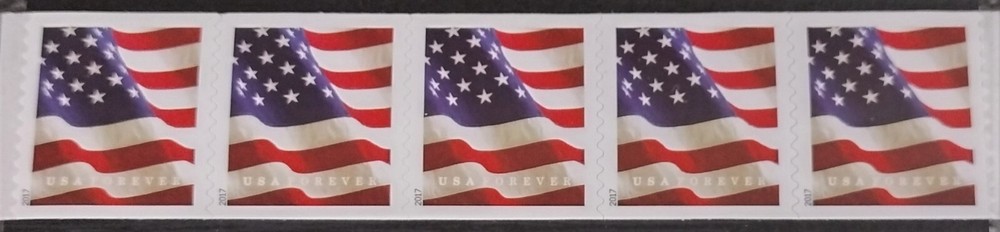 2017 Forever US Flag Coil Strip for 1 oz First Class Mail Letters