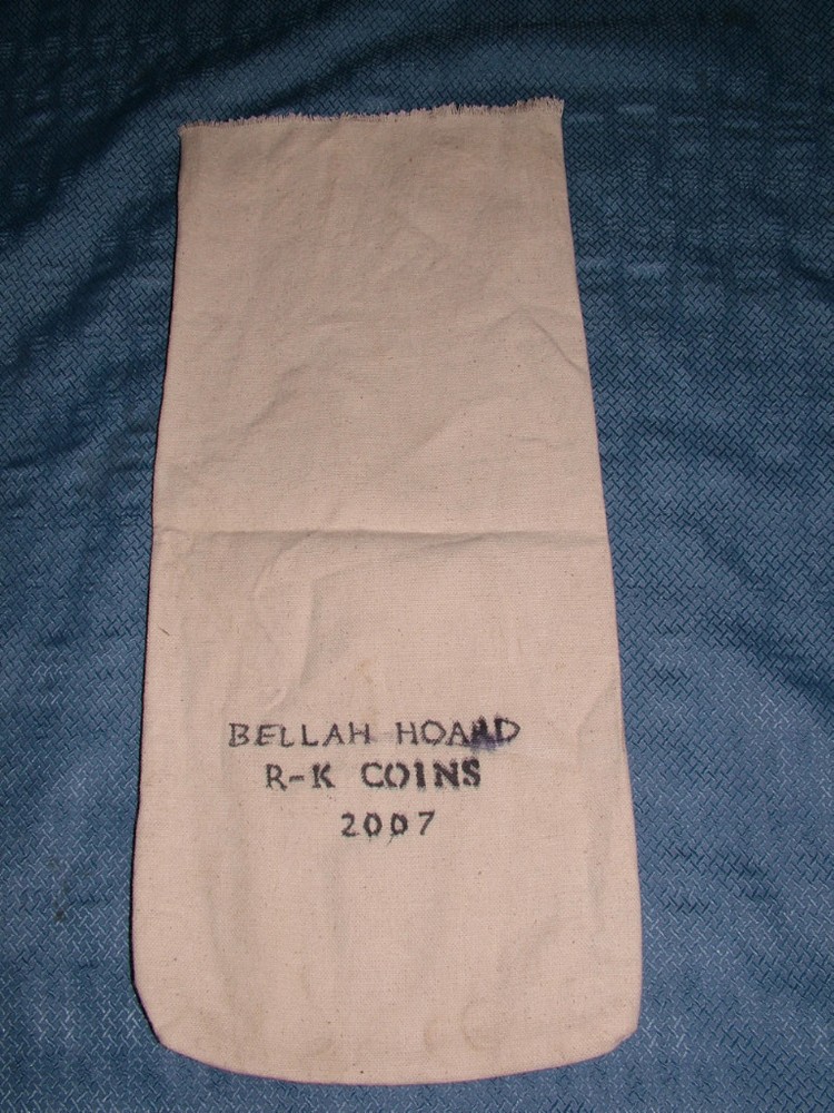 VINTAGE BELLAH HOARD R-K COINS 2007 CLOTH BANK BAG