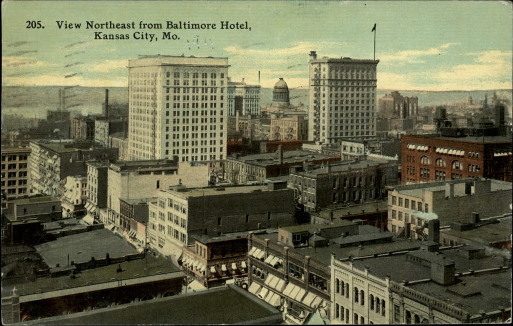 Northeast from Baltimore Hotel ~ Kansas City Missouri MO ~ mailed 1911