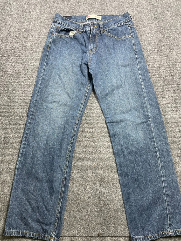 Men's Blue Relaxed Fit Straight Leg Denim Jeans Size 28x28