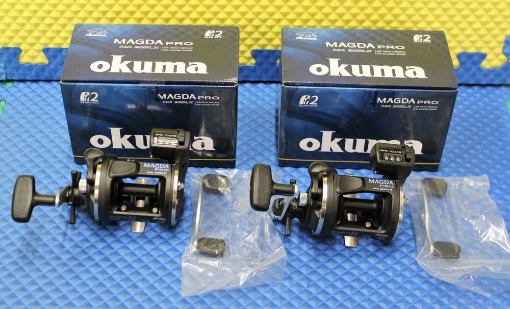 Okuma Magda Pro 2BB Line Counter Trolling Reel LEFT HANDED MA 20DLX 2-Pack