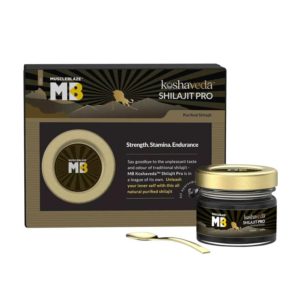 Koshaveda Shilajit Pro by MuscleBlaze Shilajit Resin, for Strength, Stamina 20g